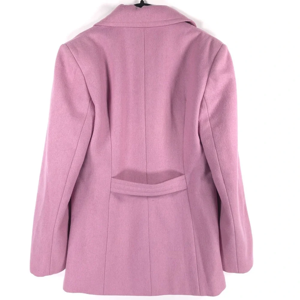 HALSTON STUDIO‎ WOOL Blend Pink Coat Double Breasted UKRAINE🇺🇦MADE Size 8